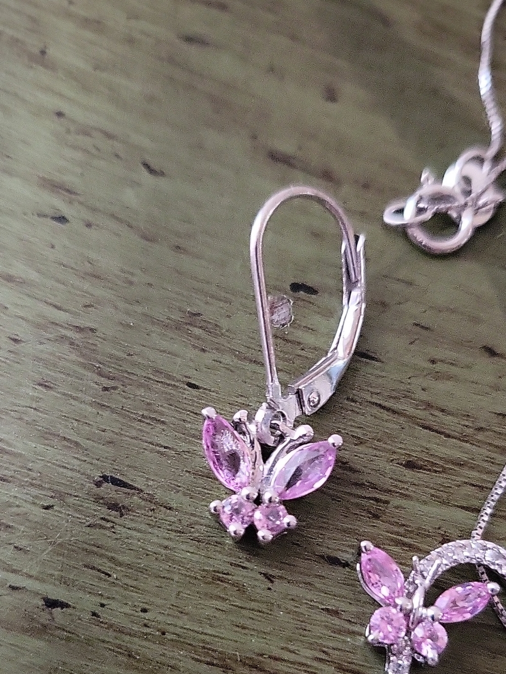 10k Pink Sapphire Set - Picture 2 of 8